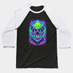 Iridescent Skull | Ritual Skull | Scary Skull | Hardcore Skull Baseball T-Shirt